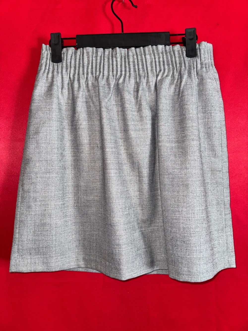 #400-NWT-J Crew Gray Soft Elastic-Waist Women's Mini Skirt Size 6